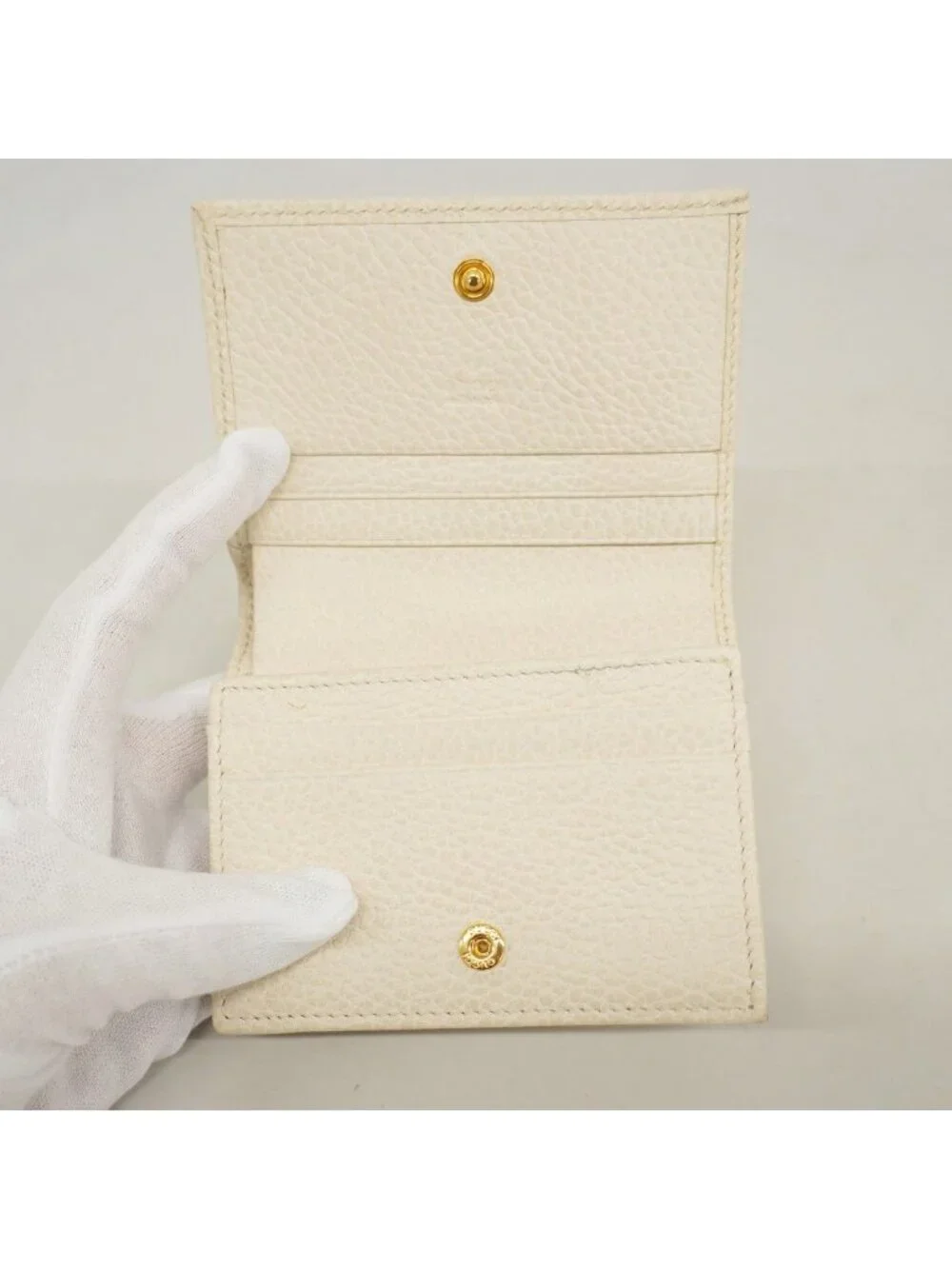★SOLD★ Gucci Wallet GG Marmont Leather White Gold - Picture 3 of 10